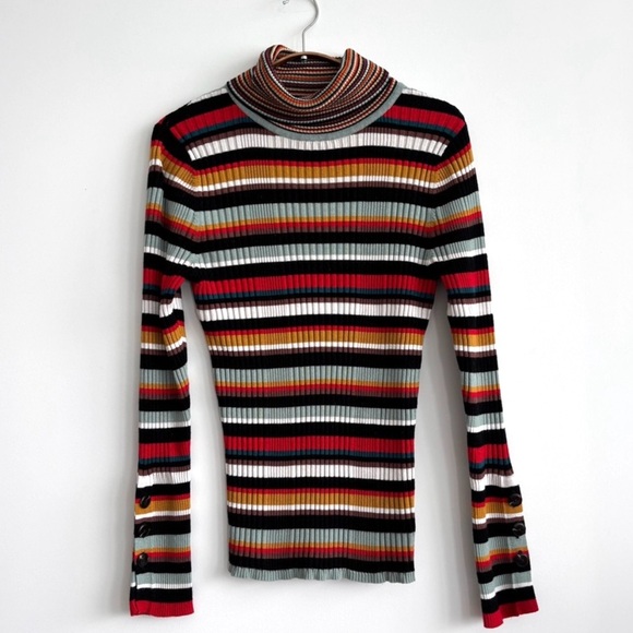 Anthropologie Sweaters - Anthropologie Moth Fawcett Striped Turtleneck Sweater Womens Medium
